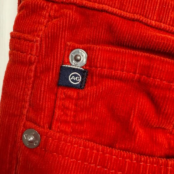 Adriano Goldschmied AG Pants Womens 26 Red Corduroy Stevie Ankle Made in USA - Picture 5 of 11